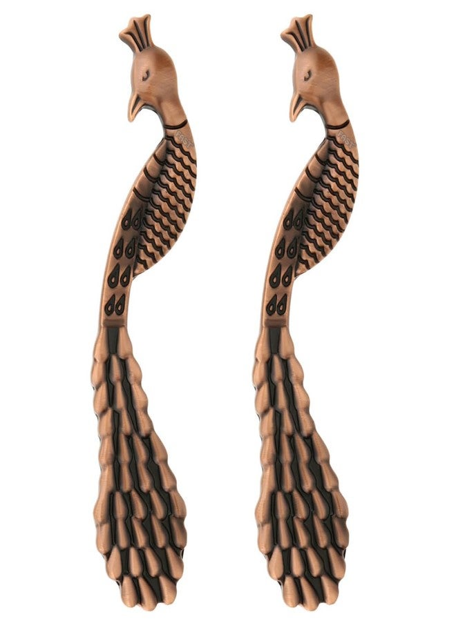 فاست مقبض باب خزانة بتصميم طاووس عتيق من الذهب الوردي من فاست CP16، مناسب لأبواب الخزائن والخزائن، قطعتان (4 بوصة) - Image 1